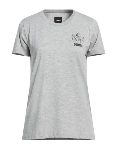 Colmar Woman T-shirt Light Grey Size L Polyester, Cotton In Gray
