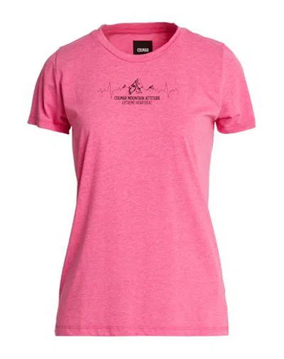 Colmar Woman T-shirt Magenta Size S Polyester, Cotton In Pink