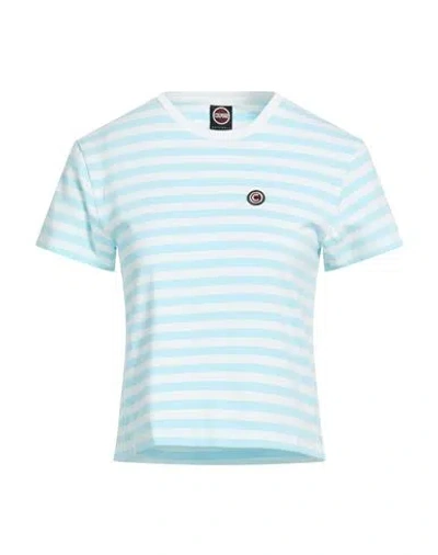 Colmar Woman T-shirt Sky Blue Size S Cotton, Modal, Elastane In Multi