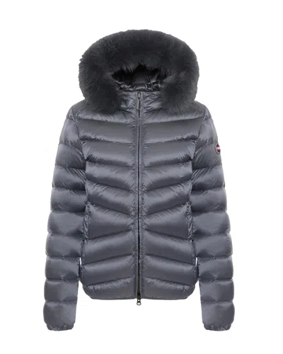 Colmar Women's Hooded Down Puffer Jacket In Dark Steel