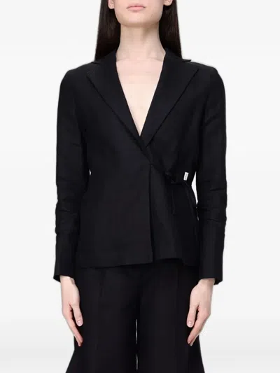 Colmar Wrap-tie Blazer In Black