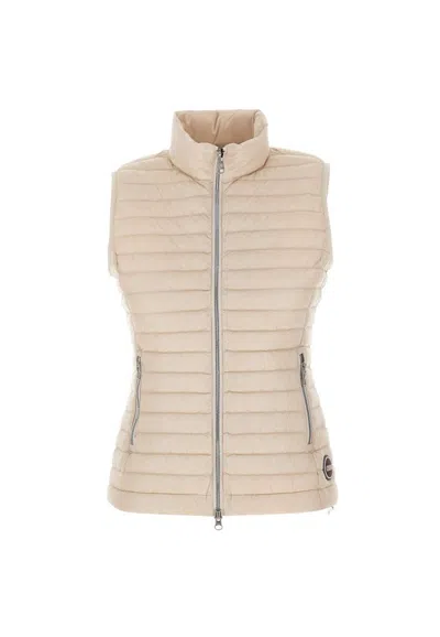 Colmar Zipped Quilted Gilet In Beige