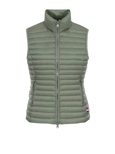 Colmar Zipped Quilted Gilet In Verde