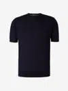 Colombo Crew-neck Fine-knit T-shirt In Blue