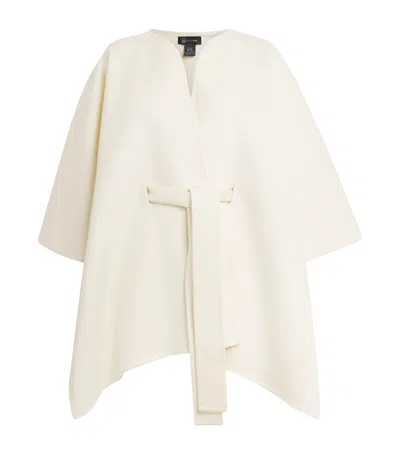 Colombo Cashmere Belted Cape In White