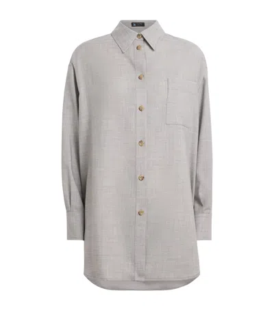 Colombo Cashmere Button-up Shirt In Grey