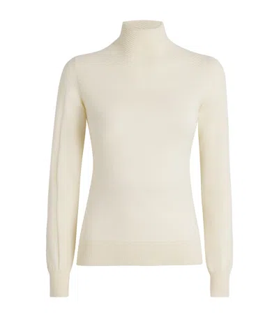 Colombo Cashmere Chevron Sweater In White