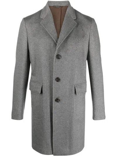 Colombo Cashmere-blend Single-breasted Coat In Grey