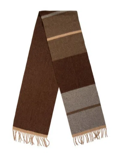 Pre-owned Colombo Cashmere Colorblock Pattern Scarf In Neutrals