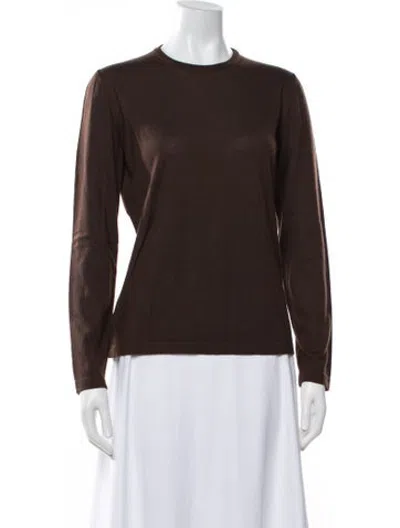 Pre-owned Colombo Cashmere Crew Neck Sweater In Brown