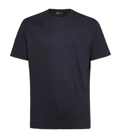 Colombo Cashmere Crew-neck T-shirt In Blue