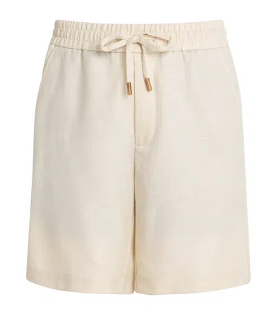 Colombo Cashmere-linen Drawstring Shorts In Beige