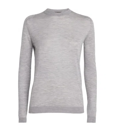 Colombo Cashmere Long-sleeve T-shirt In Gray