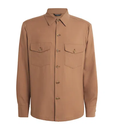 Colombo Cashmere Overshirt In Brown