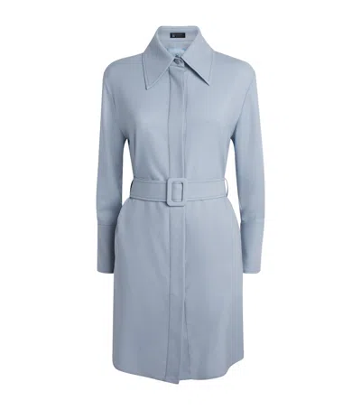 Colombo Cashmere Oversized Belted Shirt In Blue