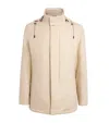 Colombo Cashmere Padded Car Coat In Neutral