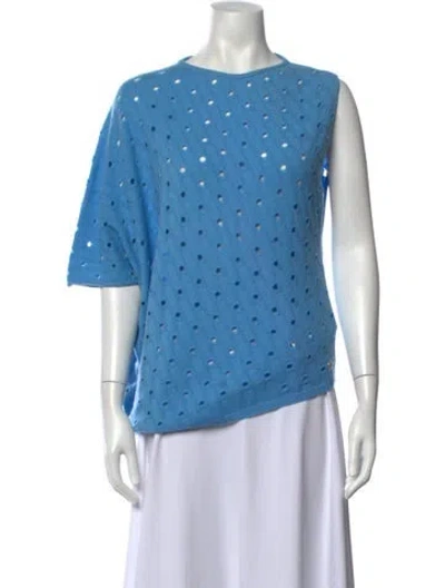 Pre-owned Colombo Cashmere Patterned Sweater In Blue