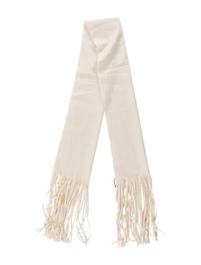 Pre-owned Colombo Cashmere Scarf In White