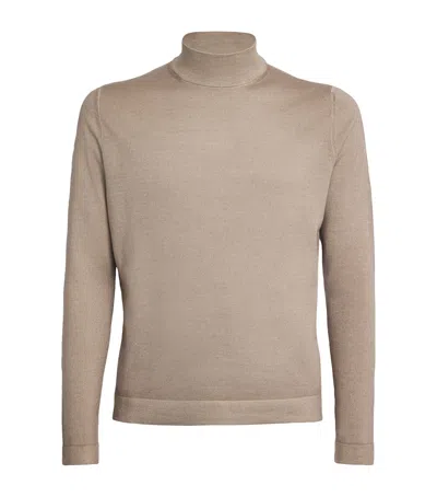 Colombo Cashmere-silk Mock-neck Sweater In Blue