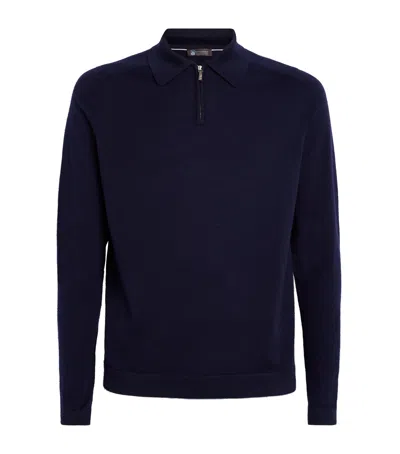 Colombo Cashmere-silk Polo-neck Sweater In Blue