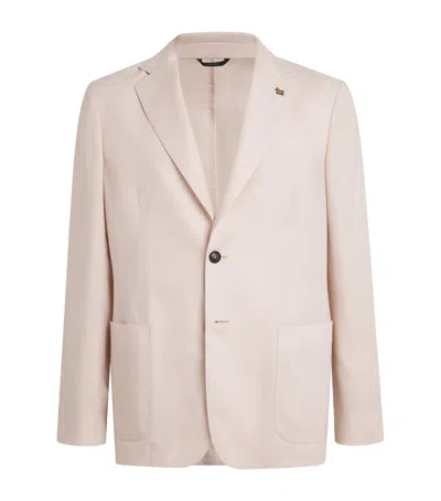 Colombo Cashmere Single-breasted Blazer In Beige