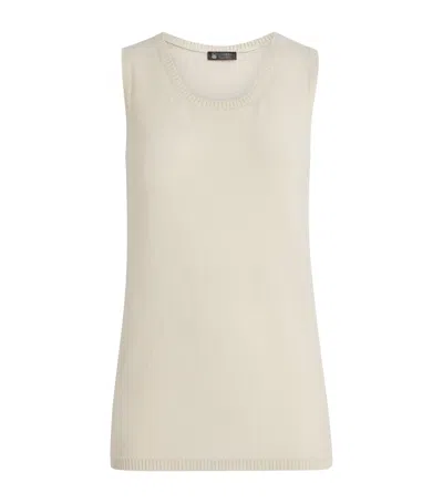 Colombo Cashmere Tank Top In White