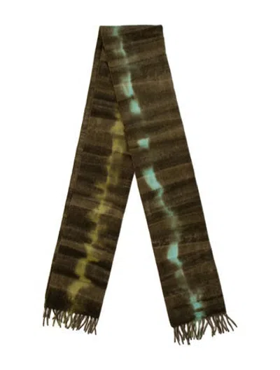 Pre-owned Colombo Cashmere Tie-dye Print Scarf In Green