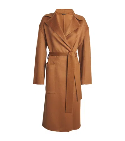 Colombo Cashmere Wrap Coat In Brown