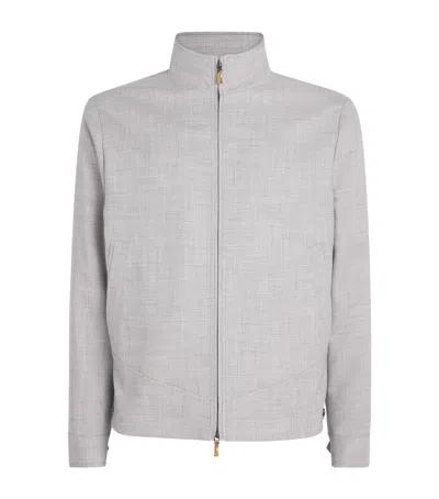 Colombo Cashmere Zip-up Jacket In Gray