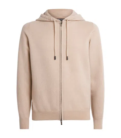 Colombo Cashmere Zip-up Hoodie In Neutral
