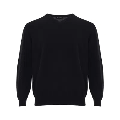 Colombo Elegant Black Cashmere Sweater For Men
