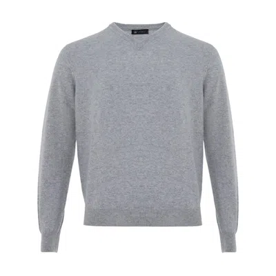 Colombo Elegant Cashmere Grey Sweater For Men In Gray