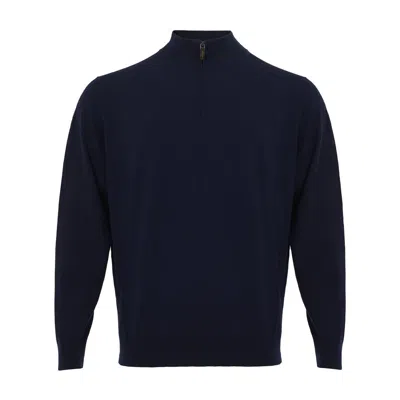 Colombo Exquisite Azure Cashmere Sweater For Men In Blue