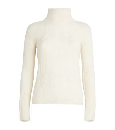 Colombo Kid Cashmere Cable-knit Sweater In White