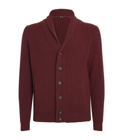 Colombo Kid Cashmere Cardigan In Red