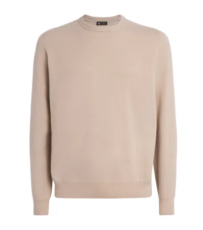 Colombo Kid Cashmere Crew-neck Sweater In Neutral