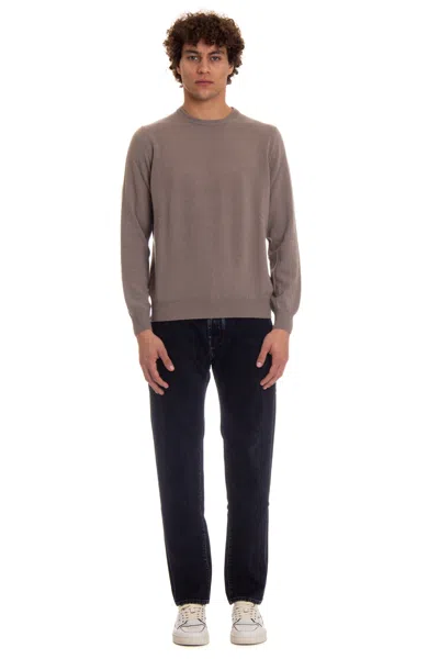 Colombo Kid Cashmere Crewneck Sweater In Brown
