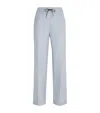 Colombo Kid Cashmere Drawstring Wide-leg Trousers In Blue