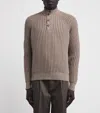 Colombo Kid Cashmere Mock-neck Sweatshirt In Brown