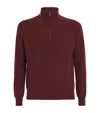 Colombo Kid Cashmere Quarter-zip Sweatshirt In Burgundy
