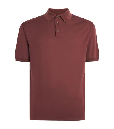 Colombo Kid Wool Polo Shirt In Burgundy