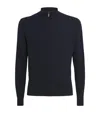 Colombo Kid Wool Quarter-zip Sweater In Blue