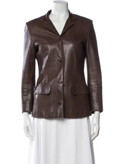 Pre-owned Colombo Leather Blazer In Brown