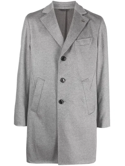 Colombo Single-breasted Cashmere Coat In Tan