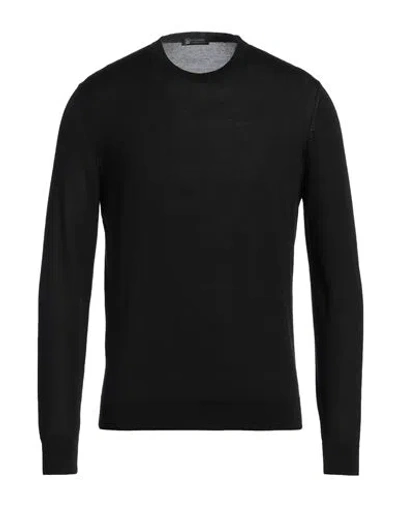 Colombo Man Sweater Black Size 40 Cashmere, Silk