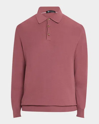 Colombo Men's Kid Wool Polo Sweater In Chardon