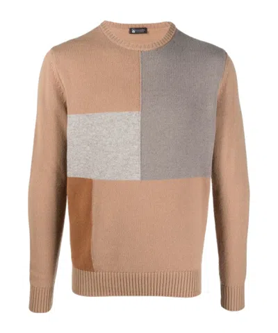 Colombo Round Neck Long-sleeved Sweater In Brown