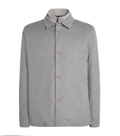 Colombo Silk-cashmere Hybrid Jacket In Gray