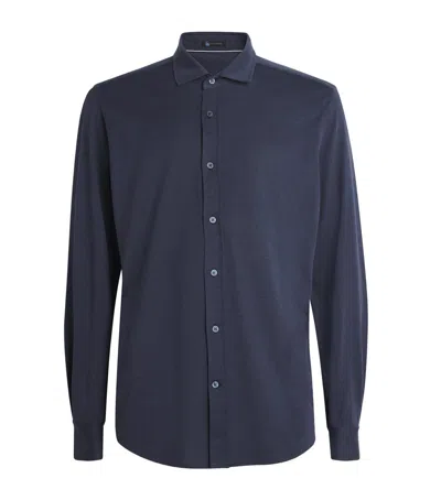 Colombo Silk-cotton Shirt In Blue