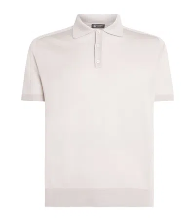 Colombo Silk Polo Sweater In Neutral